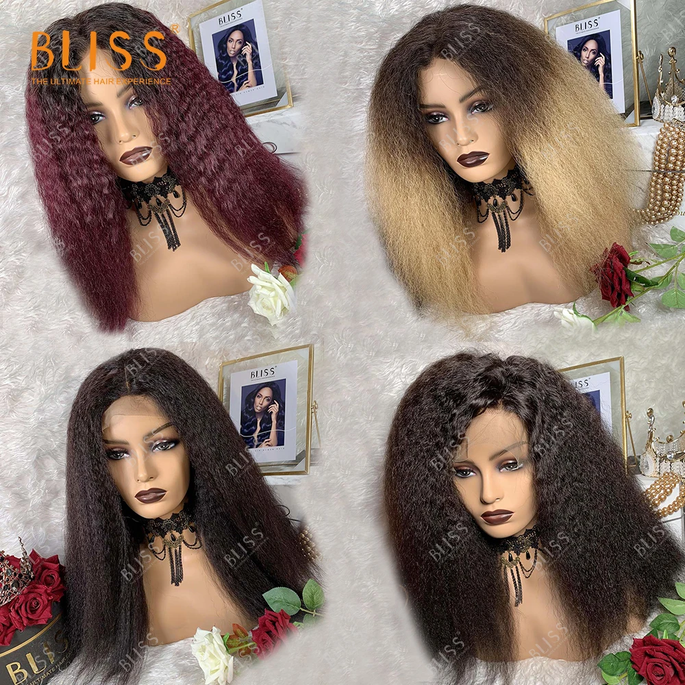 

Bliss 4x4 Lace Closure Afro Kinky Straight Wigs 100% Human Hair Lace Front Brazilian Yaki Kinky Straight Wigs For Black Women