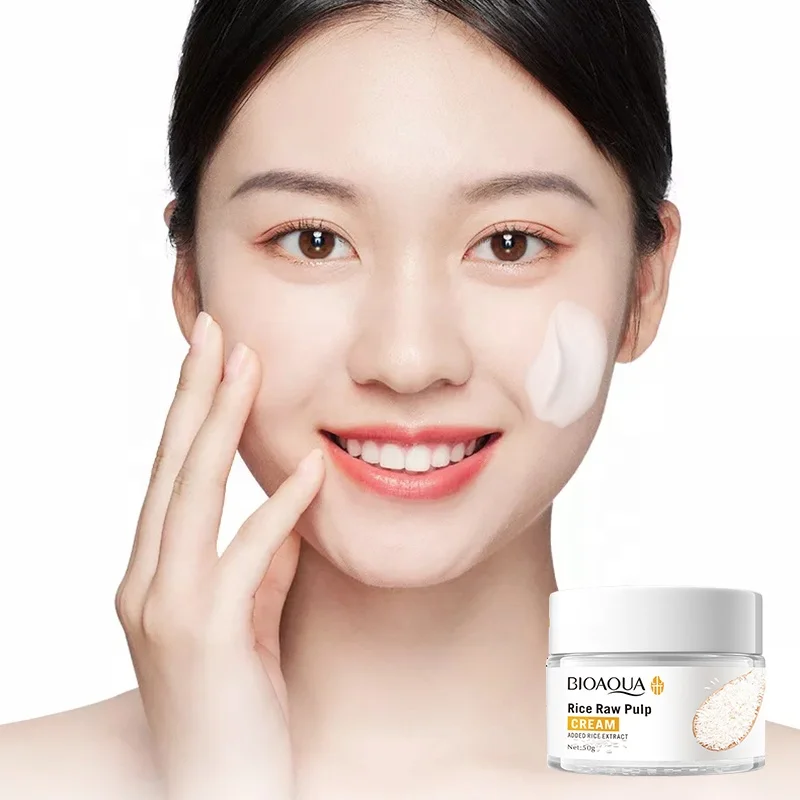 

BIOAQUA rice raw pulp cream facial skin moisturizing smoothing nourishing oil controlling large pores treating rice milk cream