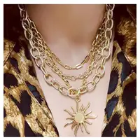 

Dvacaman Za statement jewelry Metal Chain Necklace Pendant Long women's fashion jewelry Choker Necklace female attacked Maxi