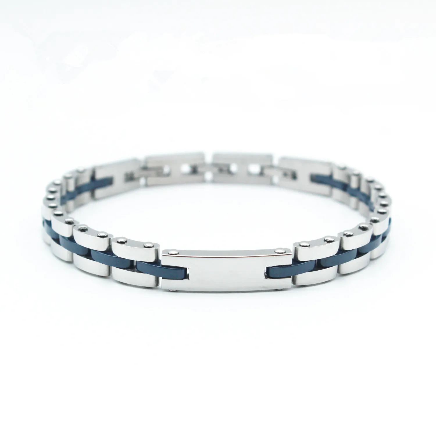 

Wollet Elegant Ceramic Jewelry Adjustable Stainless Steel Blue Ceramic Bracelet