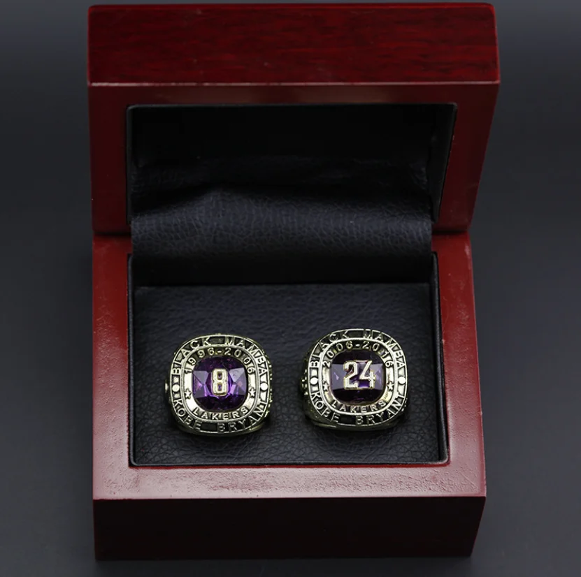 

Lakers Kobe retirement Hall of Fame Kobe bryant 8 24 ring set with wooden box NBArings Fans Memorial ring