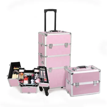 pink makeup train case