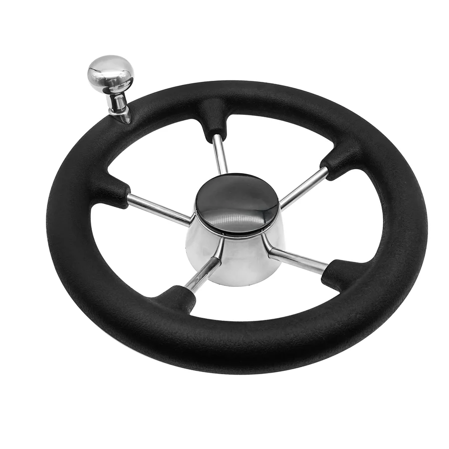 Stainless Steel Boat 5 Spoke Steering Wheel Marine With Knob Marine
