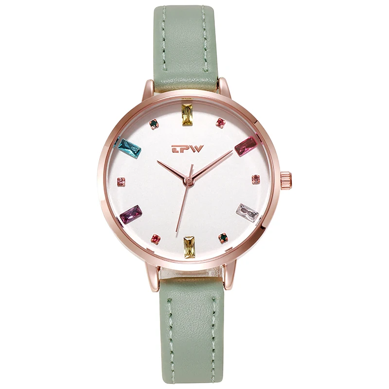 

Branded watch design Reloj femenino PU wrist watch factory ISO 9001