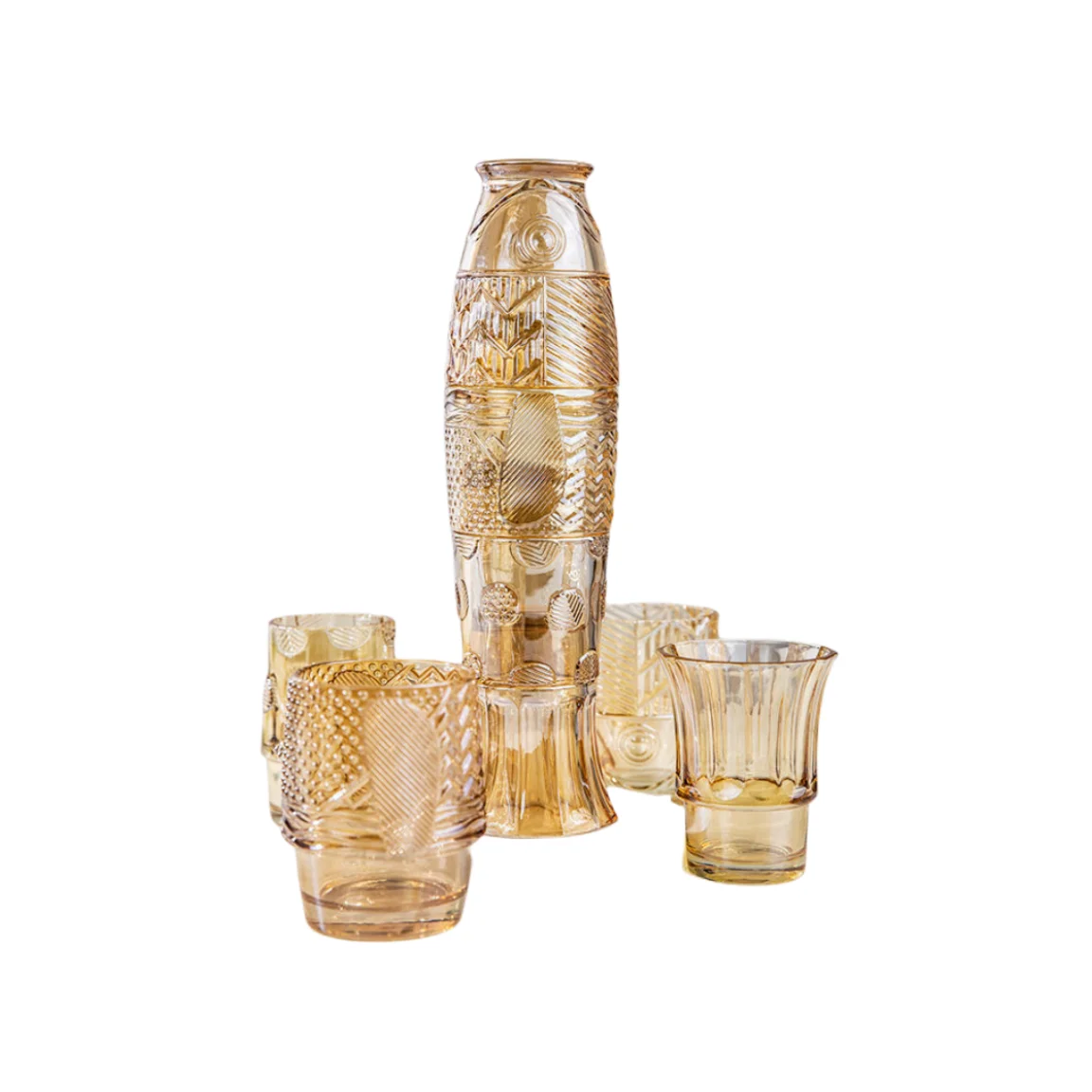 

wholesale household promotional gift koi fish tea glass water cup set partyyard