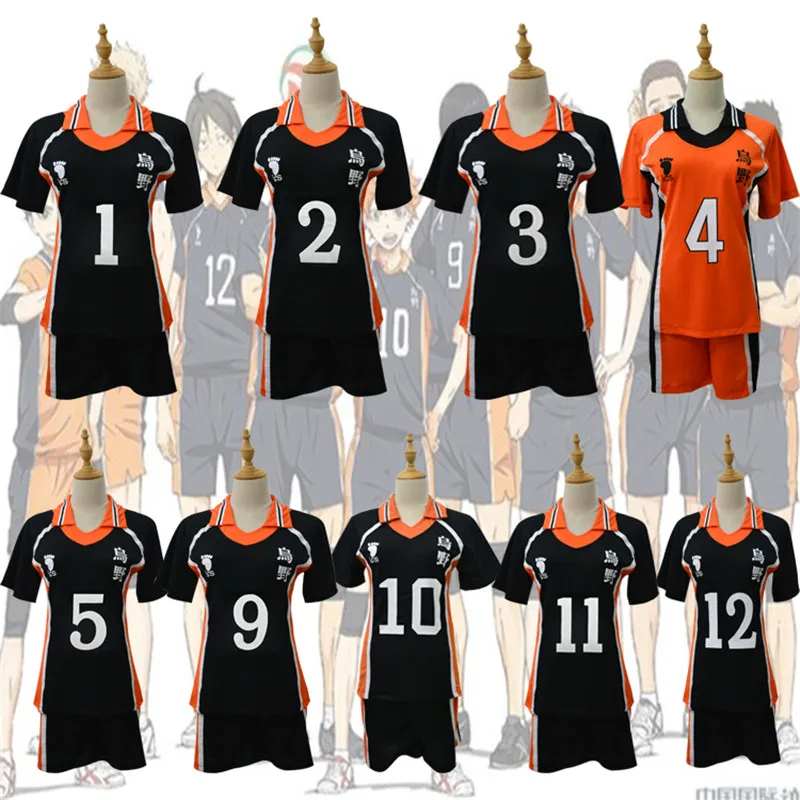 

New 9 Styles Haikyuu Cosplay Costume Karasuno High School Volleyball Club Hinata Shyouyou Sportswear Jerseys Uniform, Shown