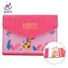 perfect binding full design hard cardboard cover tri-fold PU leather diary book with card holder