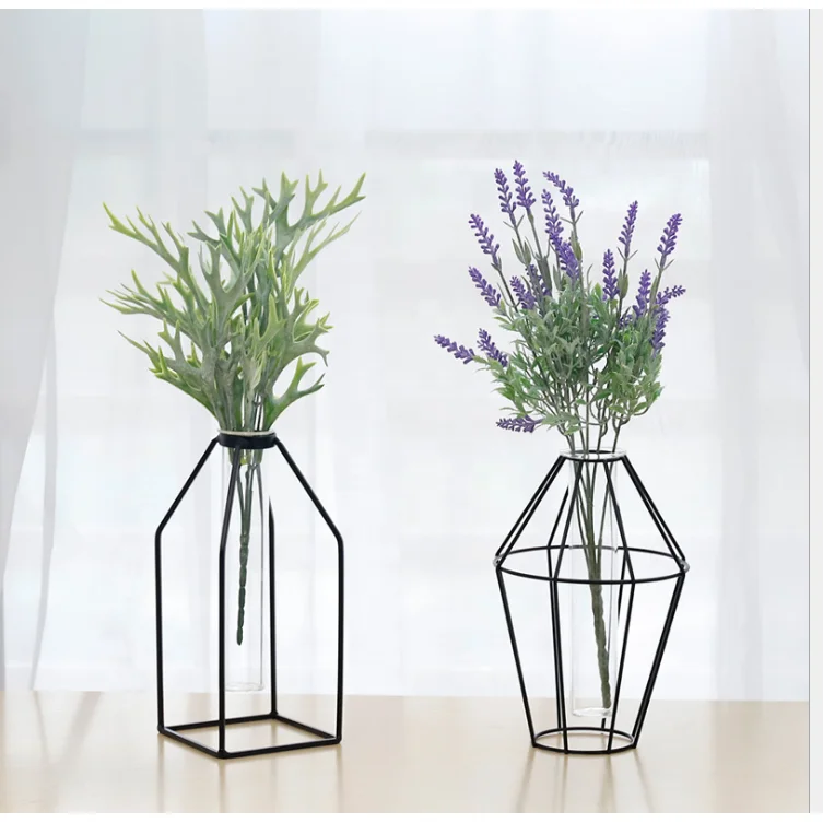

Trade Assurance black glass modern geometric vase for sale, As picture shown or customized