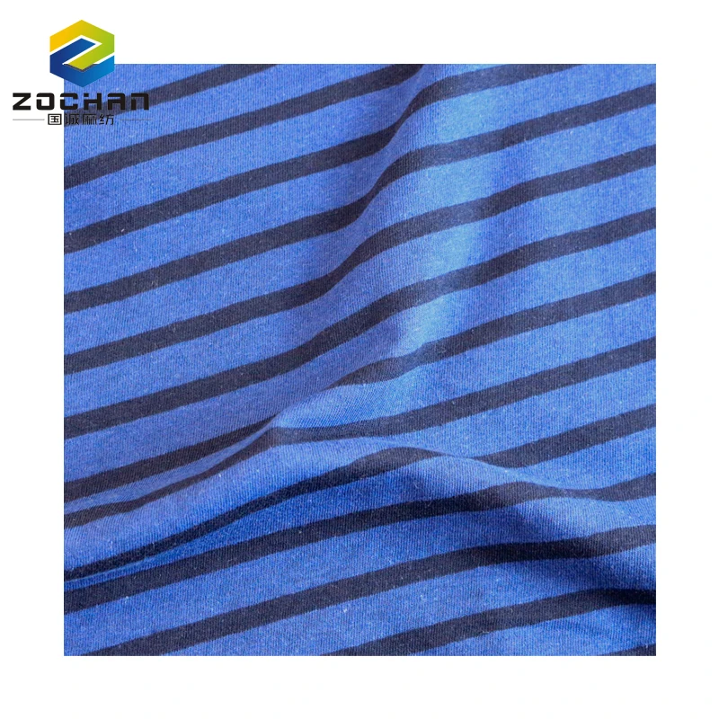 

Wholesale 55/45 linen cotton stripe jersey eco-friendly fabric for Garment Dress Shirt