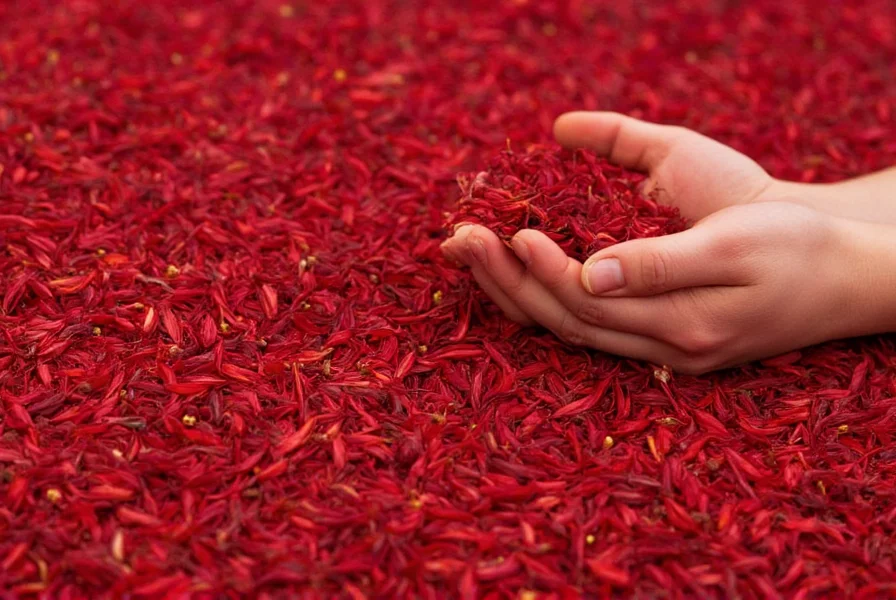 Saffron crocus flowers blooming in a field at dawn