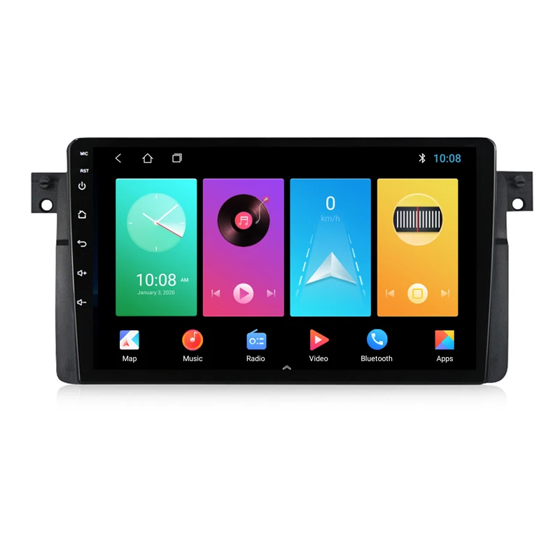 

9 inch full touch screen 1024*600 2+32g android 10 gps navigation with usb wifi auto stereo no car dvd player for bmw e46 radio