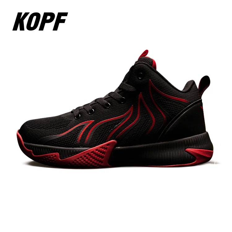 

Modern Design Casual Breathable Airy Sports For Sneakers Shoes Men, Black & red