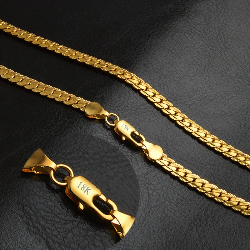 Wholesale 18k Gold Necklace 5mm 20inch For Men Factory Oem Stamped ...