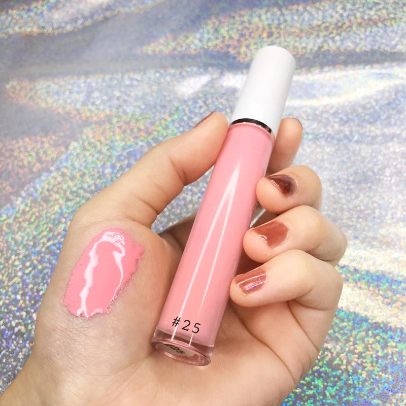 

Hot selling women cosmetic private label pink lip gloss