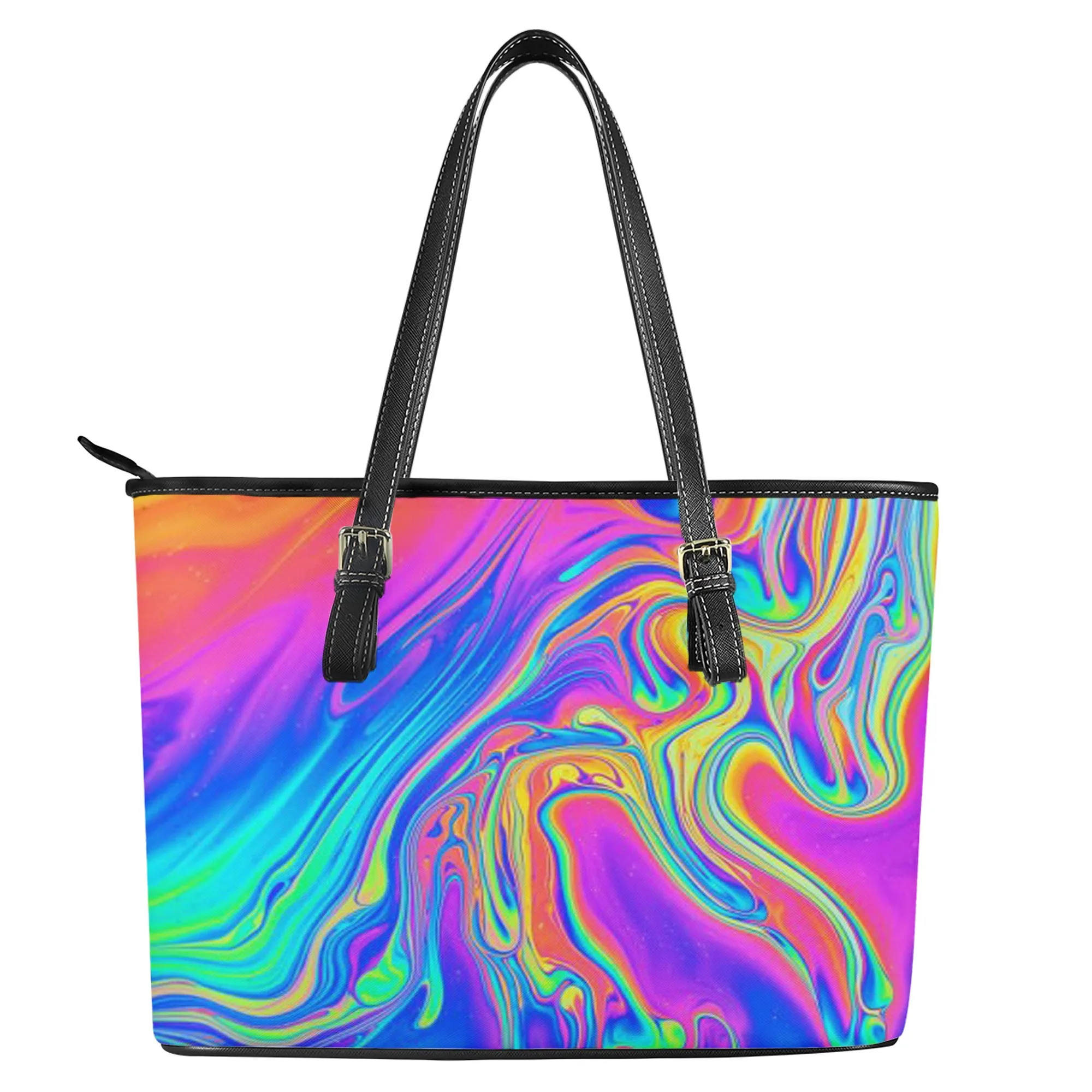 

Factory low price custom psychedelic hippie logo ladies handbags easy to carry, suitable for any occasions fashion handbags, Print picture