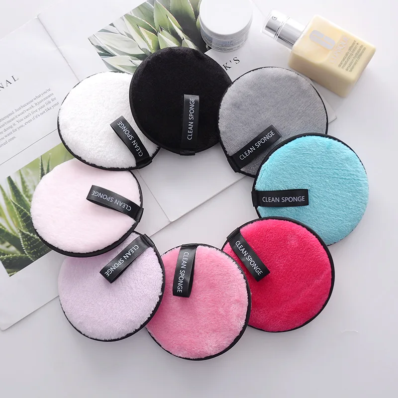 

High quality Reusable Makeup Remover Discs Skincare Microfiber Washable Cleansing Sponge Make up Wipes Facial Cleansing Towel, Black white coffee