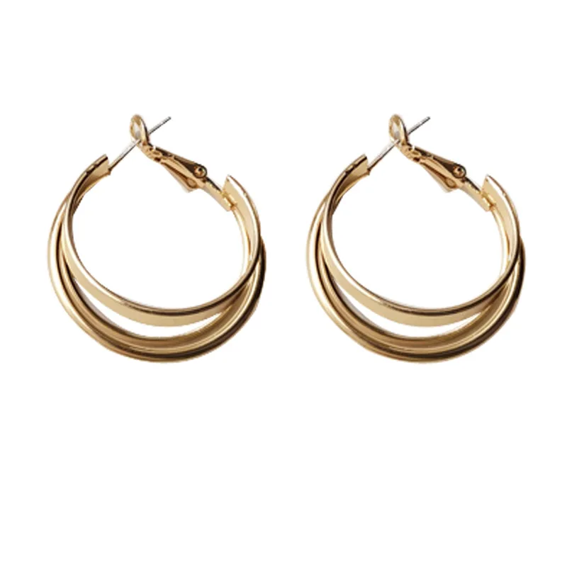 

Sandro Circle Women Gold Earrings Hoops Female Trendy Brand White Ear Jewelry for Girls