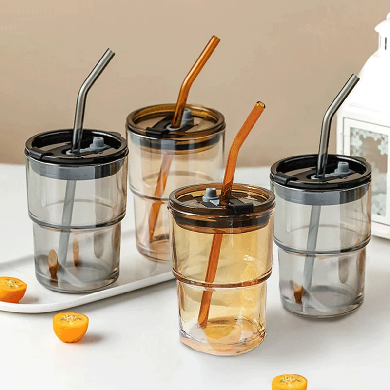 

Leak Proof Tumbler Bulk Water Glass Coffee Travel Mug For Hot Drink, Brown/grey