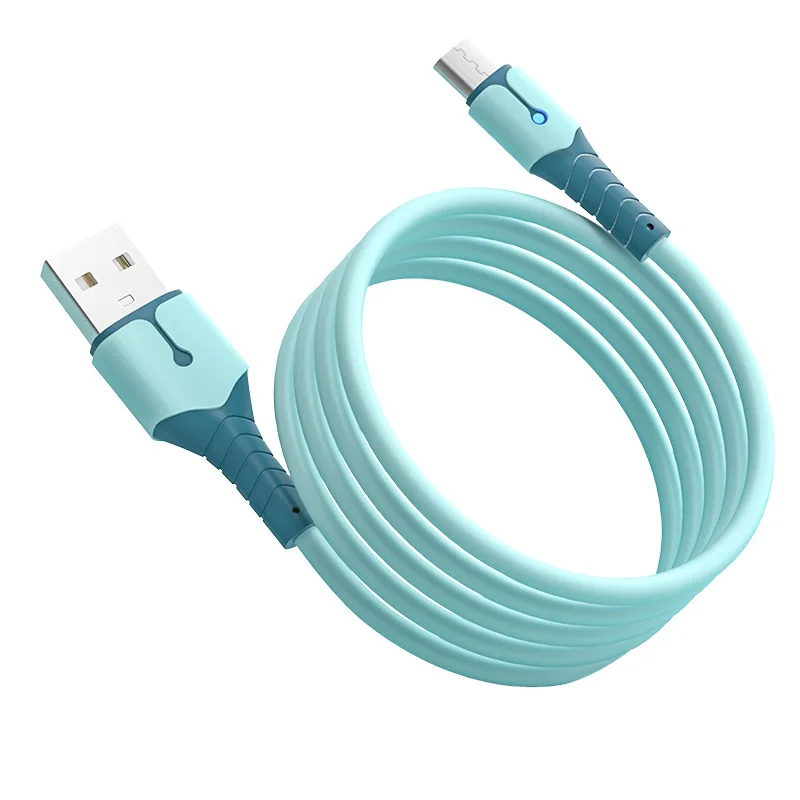 

Durable 3A fast charging flexible liquid silicone rubber micro usb type c phone charger cable, As picture