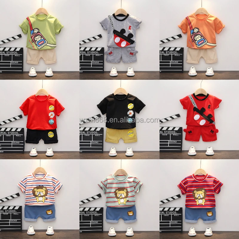 

New children's short sleeve set men's and women's short sleeve T-shirt two piece summer children's set cheap children's cotton s
