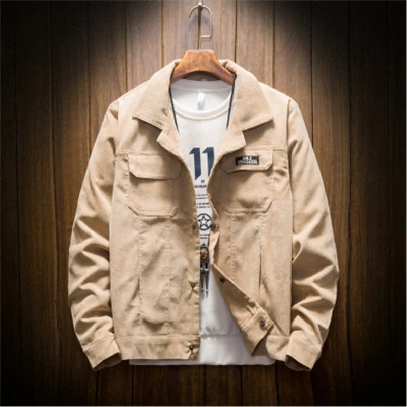 

New Style Corduroy Fashion Loose Men's Jackets, Khaki/black/blue