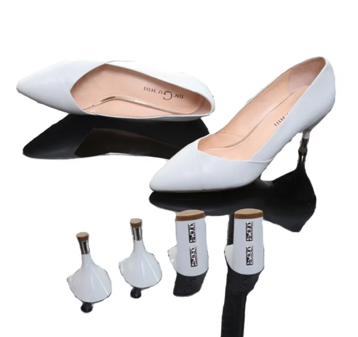 

2021 Fashion Leather beige Multi scene changeable high heel shoes detachable heels