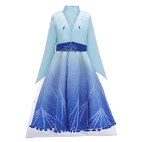 

Girls Clothing 2019 New Dress for Frozen 2 Anna Princess Set Christmas Cosplay Elsa Birthday Party Sky Blue Evening Party Dress