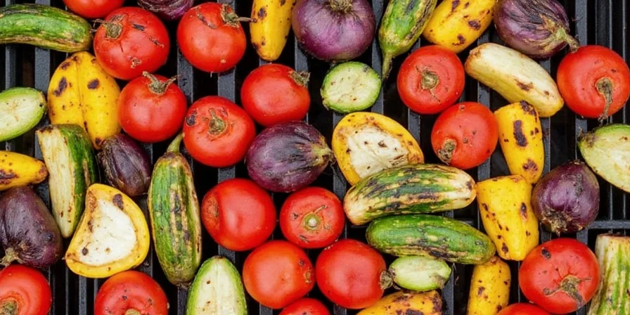 A colorful platter of freshly grilled vegetables