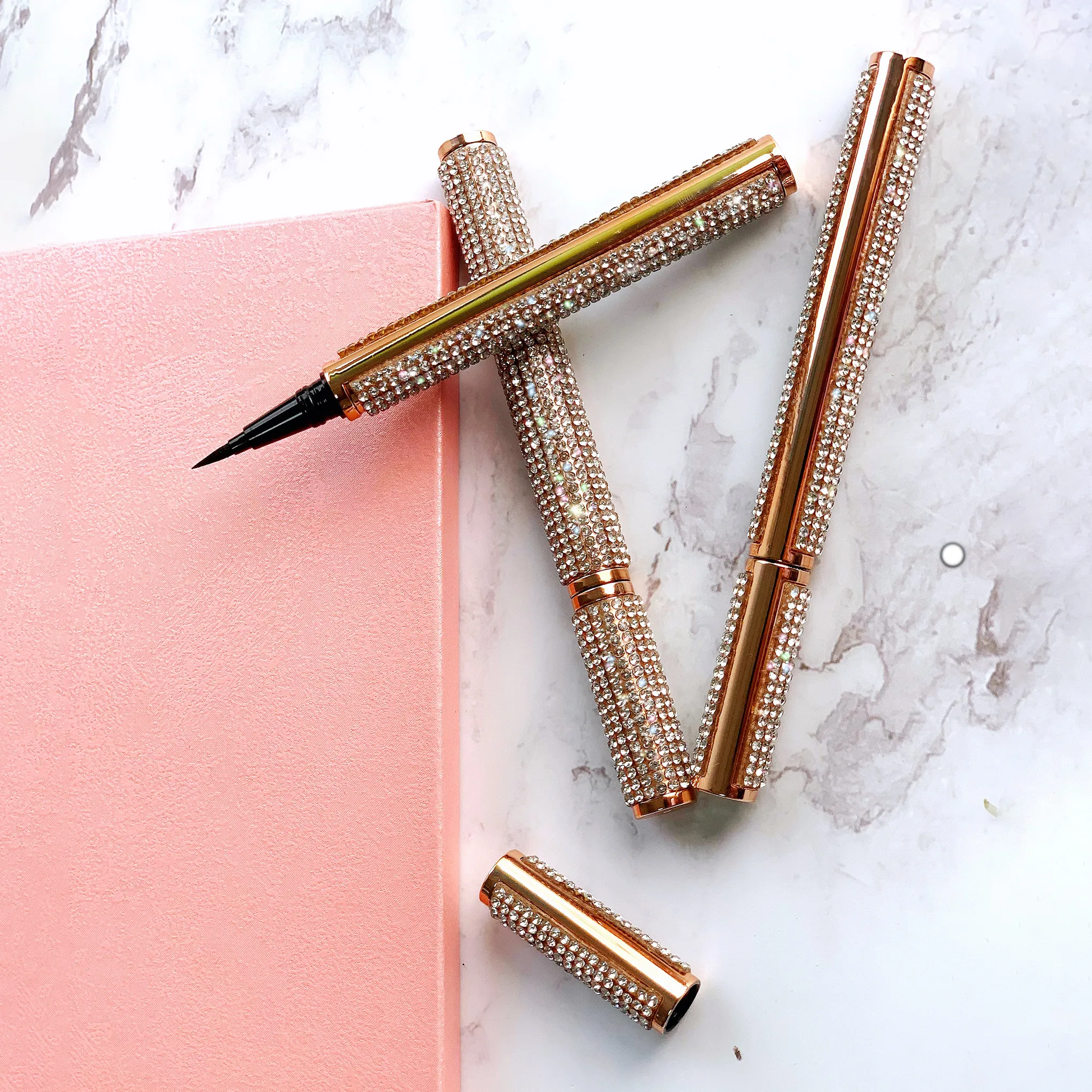 

Private Label Water Activated Waterproof Eyeliner Pen Glitzer Liquid Custom Wholesale Eyeliners Water Proof Metallic Eyeliner, Black color