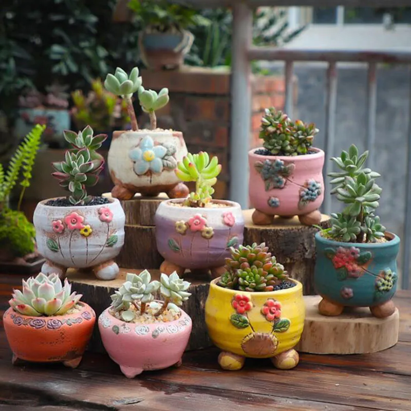 

Korean Style Ceramics Flower Pot Retro Home Decor Succulent Plant Pot