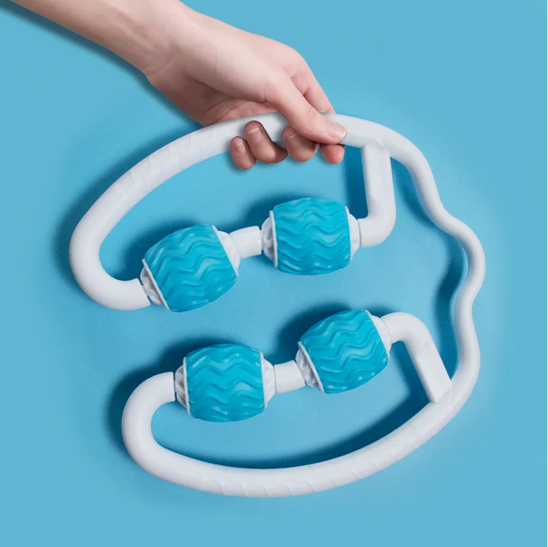 

New Arrival Fitness Gym Yoga Exercise Relaxation Tool Foam Dual Sided Muscle Roller Ring Neck Leg Clamp Massager, As picture