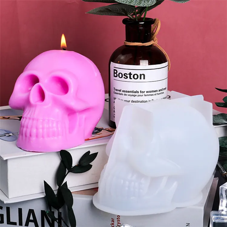 

DIY Handmade Skull Silicone Mould Halloween Easter Aroma Candle Making Jars Candle Mold