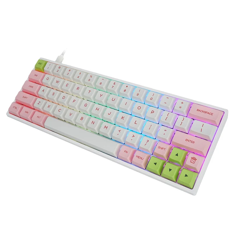 

64 keys ODM OEM Keycaps SK64 Gateron optical switch wireless wired mechanical gaming Hot swap keyboards, Black/ white