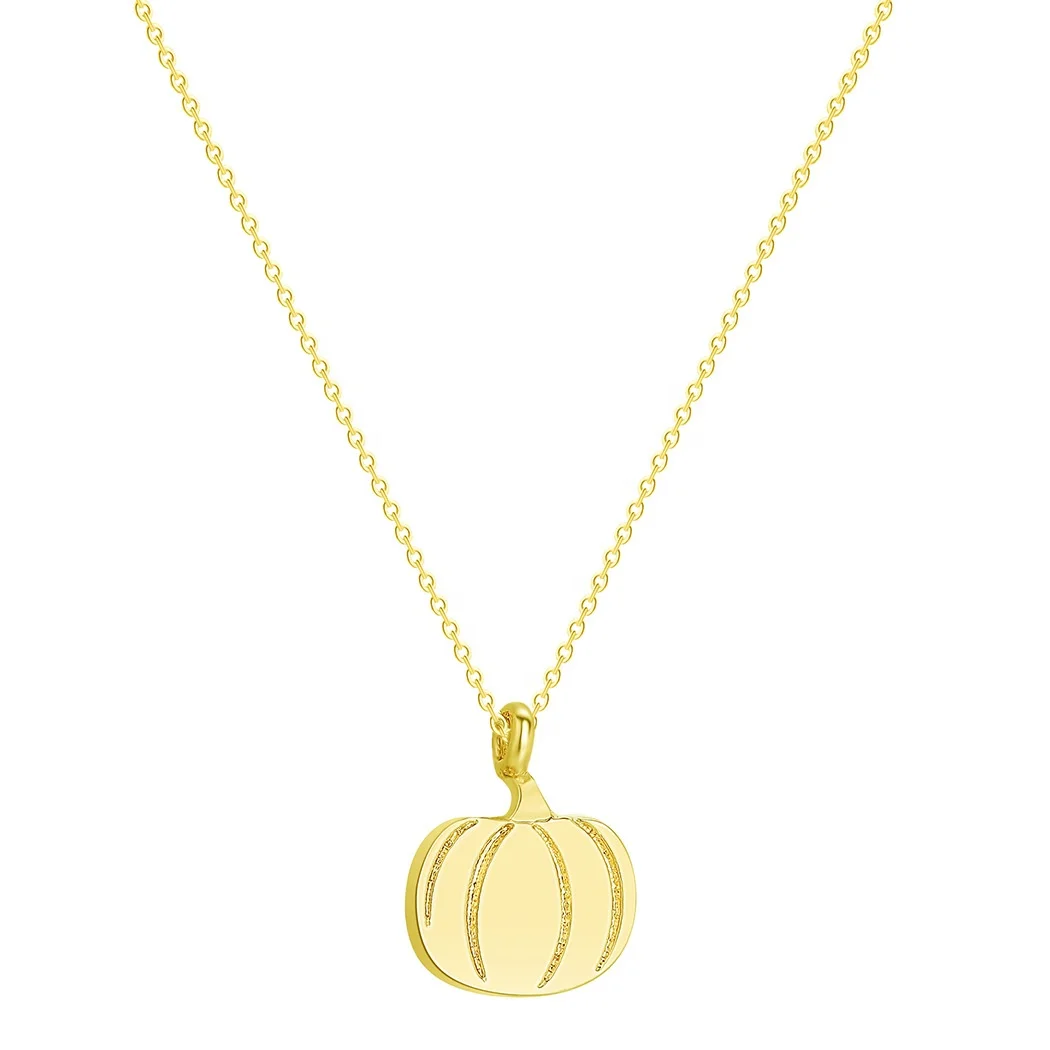 

2020 New Cheap Pumpkin Shape Alloy Silver Necklace Pendant for Christmas
