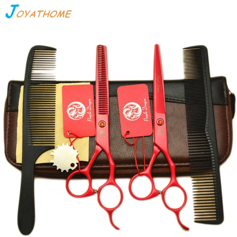 

7pcs 5.5 Inch Professional Hair Cutting Scissors Set Bud Trimming Stainless Steel Barber Shop Equipment Brush and Combs