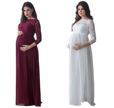 

2021 chiffon lace delivery gown maternity white dresses maternity maternity photo shoot dresses