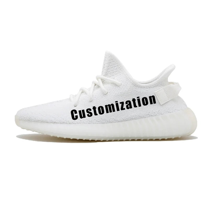 

MOQ 1Custom Shoes 3D Printing Customize Logo Breathable Jogging Shoes Men Cushion Casual Yeezy 350 V2 Running Shoes