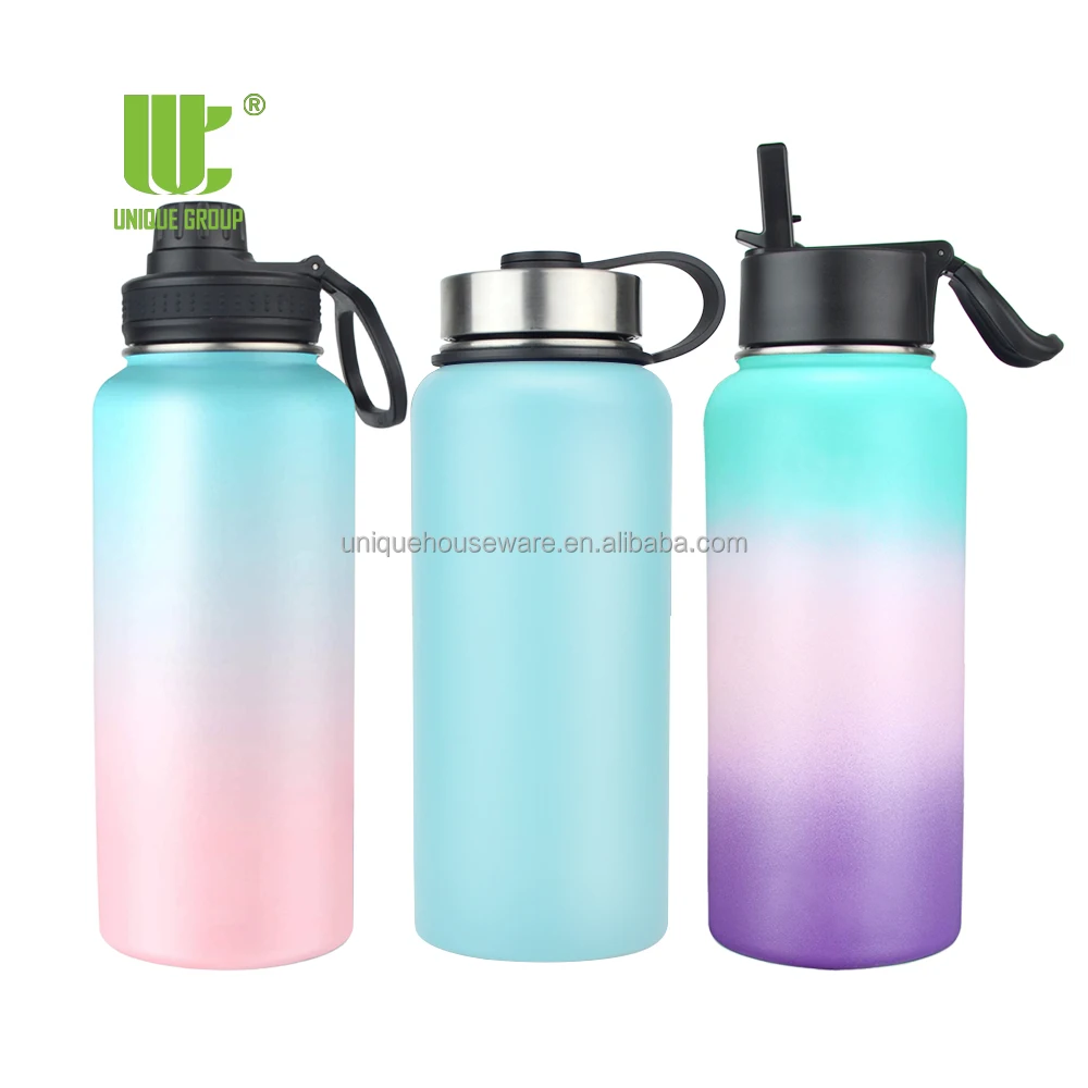 Unique Group 32oz Double Wall Thermos Sports Drink Thermal Stainless Steel Hydroes Vacuum Insulated Water Bottle Flask, Powder & paint available