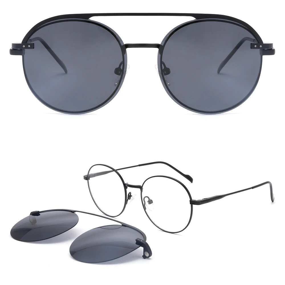 

RY1028 metal oval polarized magnetic clip on sunglasses frames