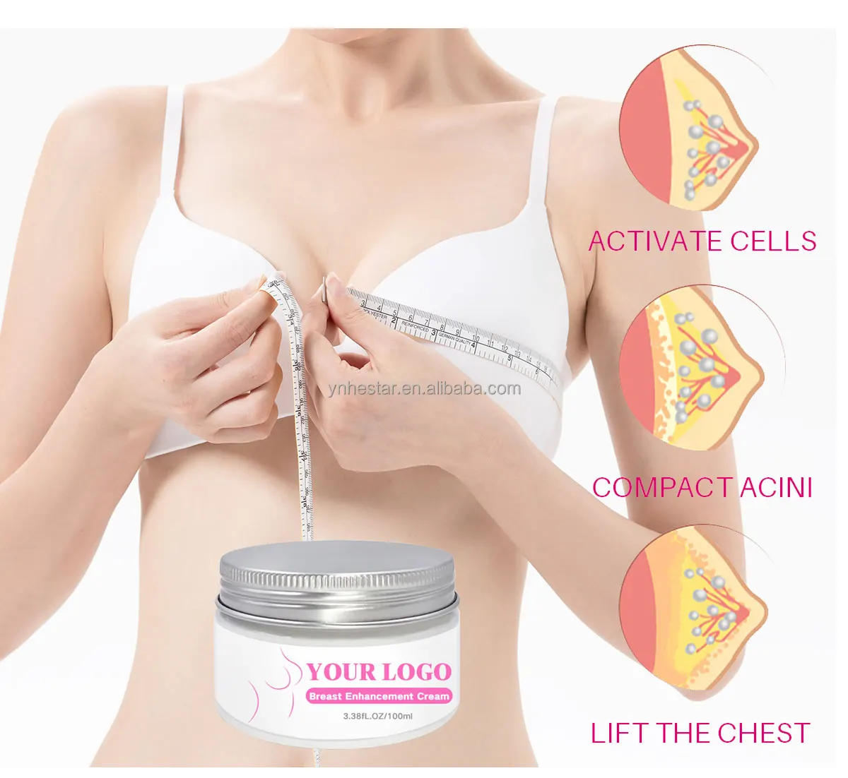 

Herbal Breast Enlargement Cream Effective Full Elasticity Massage Cream Big Boobs Breast Tightening Cream