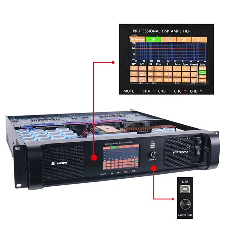 

Professional dsp power amplifiers types DSP22000Q bass stereo amplifier dsp audio amplifier board