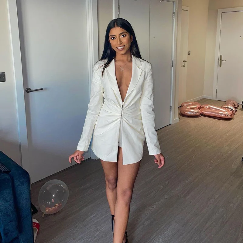 

Solid Color Female Business White Blazers And Coats Luxury Office Fashion Slim Fit Ladies Jackets Formal Women Blazer