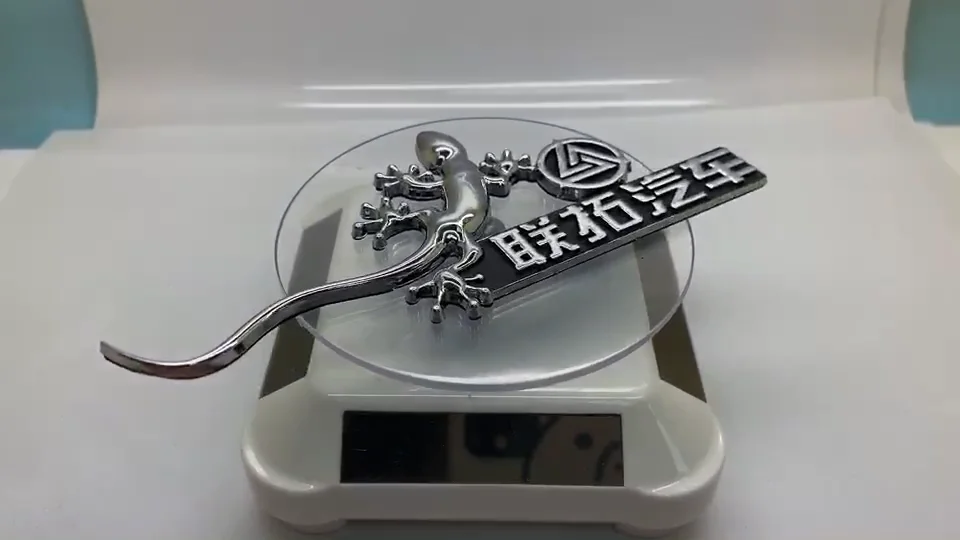 Custom Embossed Logo Plastic Nameplate Glossy Silver Chrome Abs Label