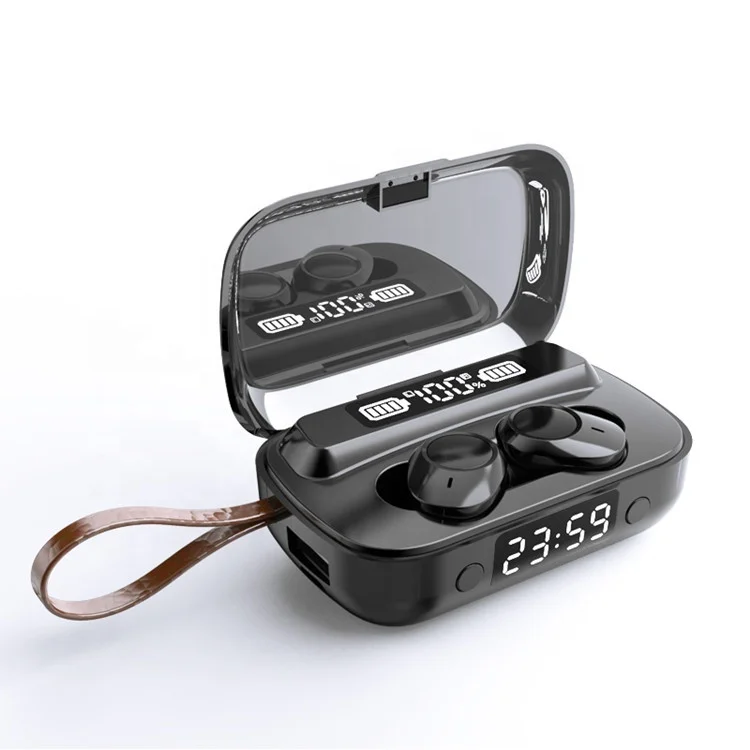 

TWS BT V5.1 Headphones Stereo Sports IPX7 Waterproof Wireless Earphones Digital display Touch Earbuds With Flashlight Clock