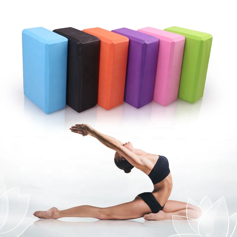 

customized logo and color box design Workout Home Exercise Bodybuilding Equipment eco friendly EVA Pilates yoga block, Pink, purple, blue, green, orange