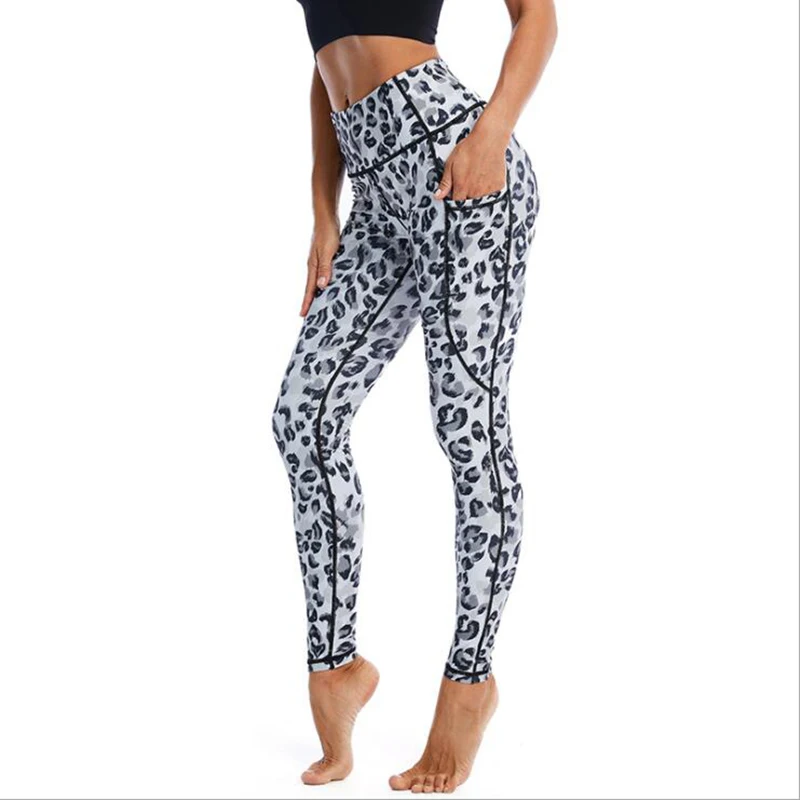 

Pluz size Women printed yoga fitness leggings pocket gym tights running trousers workout pants women activwwear, Flower printed pantalon sport yoga femme