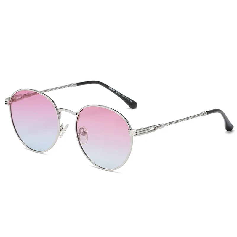 

2021 new retro round frame metal polarized sunglasses female trendy Korean uv400 sunglasses male S98197, Custom colors