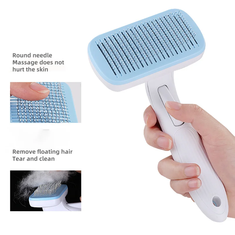 

Best quality Pet Comb for Dogs Grooming Automatic Hair Brush Remover Dog Cat Comb, As picture
