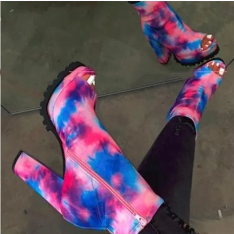 

New Style Waterproof Platform Fish Mouth Boots Black high heel Platform Boots Women ins fall winter stylish boots women shoes