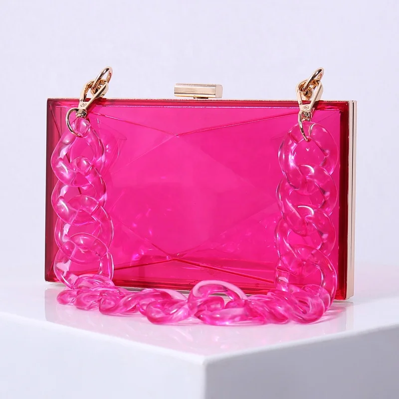 

2021 Summer Best Selling Candy Ladies Tote Handbag Cross Chain Shoulder Mini Hand Bags Women Clear PVC Handbag Jelly